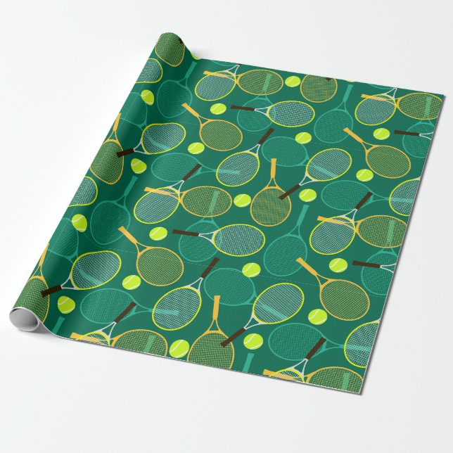 Tennis Design Wrapping Paper Geschenkpapier (Ungerollt)