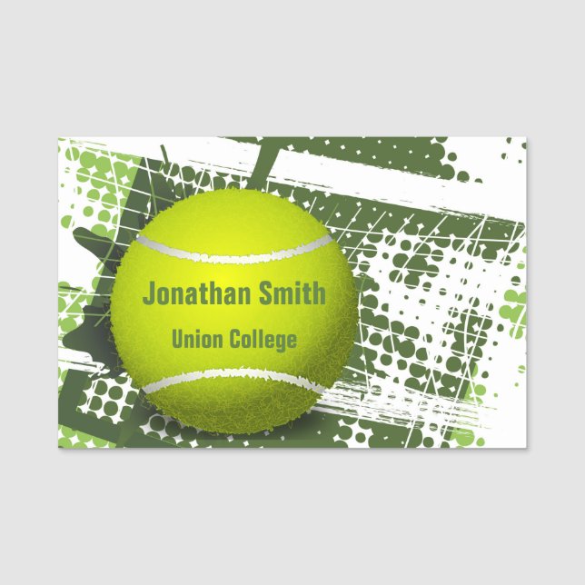 Tennis-Designname Tag Namensschild (Vorderseite)
