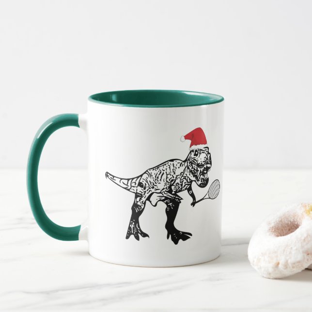 Tennis-Dinosaurier-Tasse Tasse (Mit Donut)