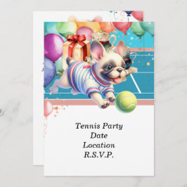 Tennis Dog Birthday Party Einladung