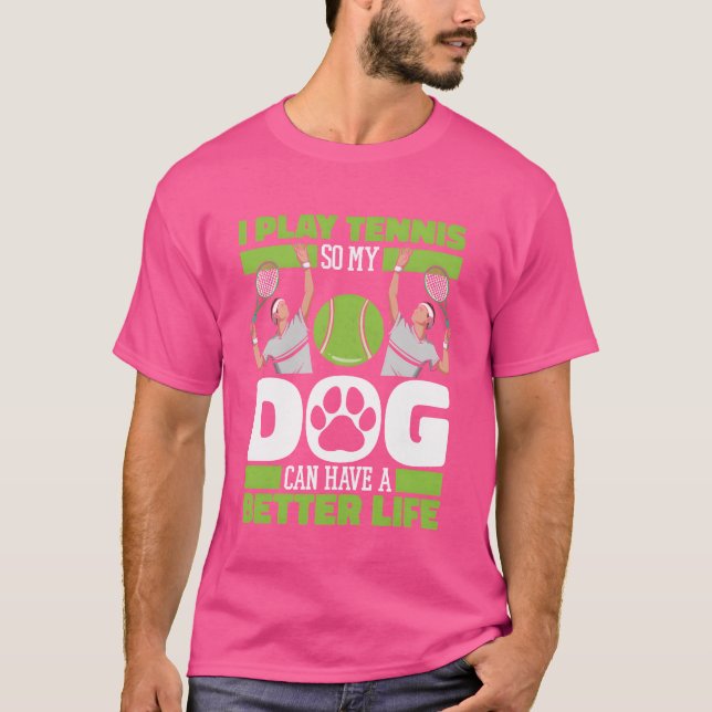 Tennis Dog Vintages Geschenk T-Shirt (Vorderseite)