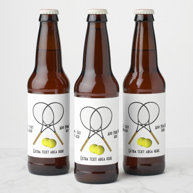Tennis Doubles 3 Textbereiche Beer Flasche Label Bierflaschenetikett (Flaschen)