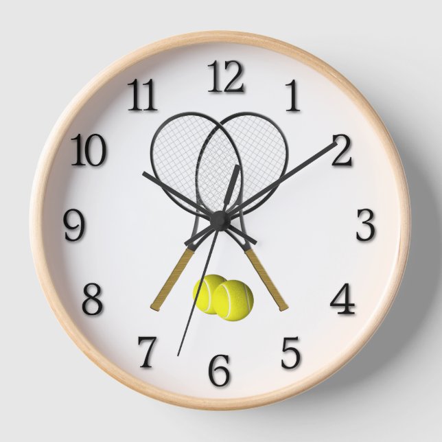 Tennis Doubles Black Numbers Uhr (Vorderseite)