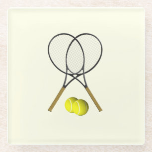 Tennis Doubles Cream Glasuntersetzer