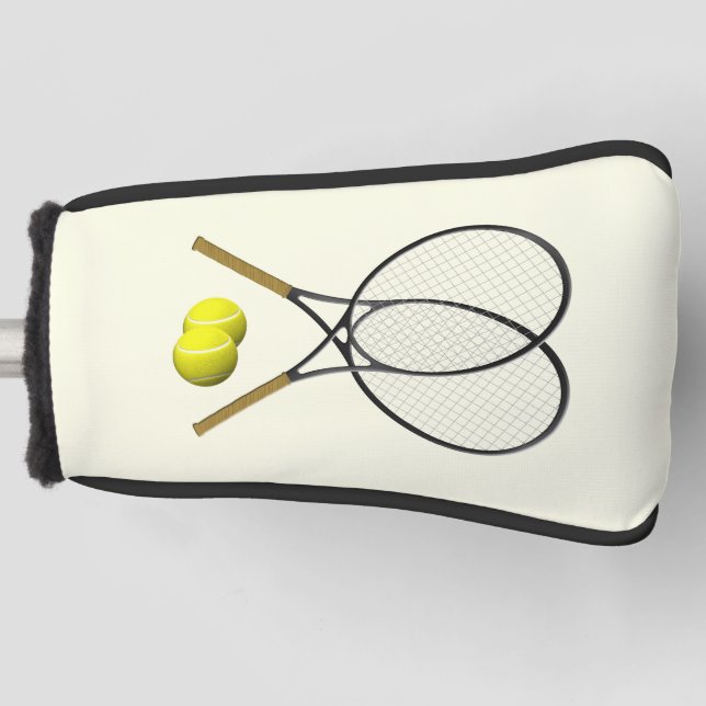 Tennis Doubles Cream Golf Headcover (Vorderseite)