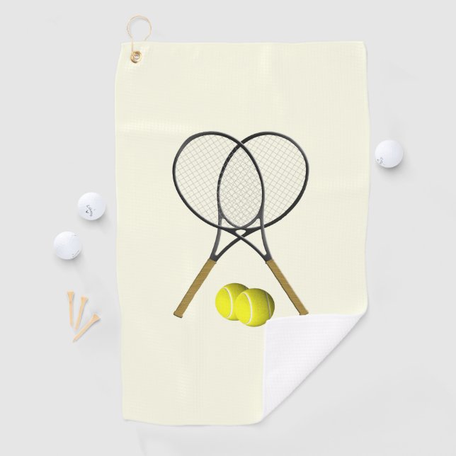 Tennis Doubles Cream Golfhandtuch (Insitu)