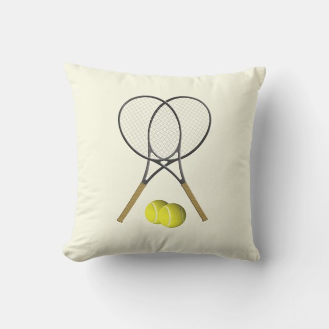 Tennis Doubles Cream Kissen (Vorderseite)