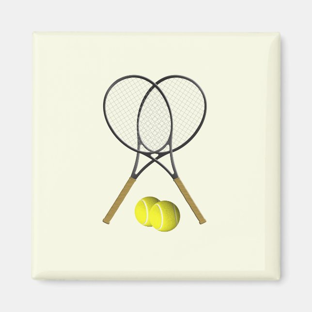 Tennis Doubles Cream Magnet (Vorne)