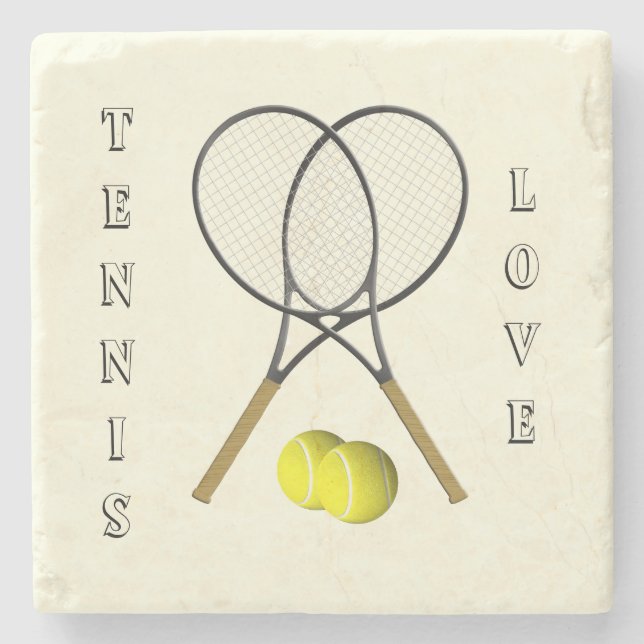 Tennis Doubles Cream Steinuntersetzer (Vorderseite)