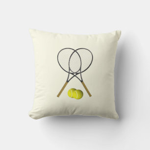 Tennis Doubles Cream Throw Kissen
