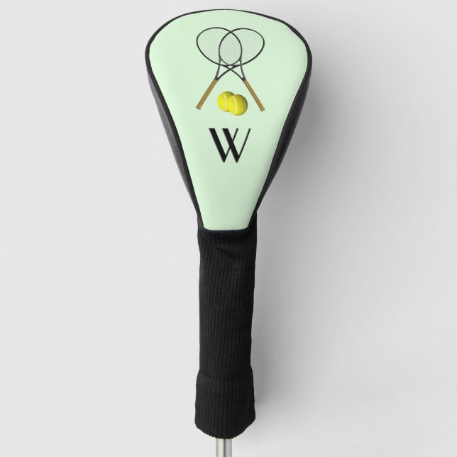 Tennis Doubles Green Golf Headcover (Vorderseite)