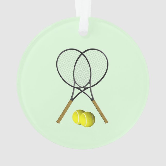 Tennis Doubles Green Ornament (Rückseite)