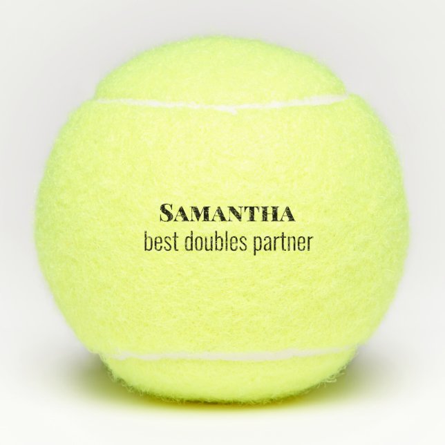Tennis Doubles Partner Name Tennis Balls Geschenk Tennisbälle (Vorderseite)