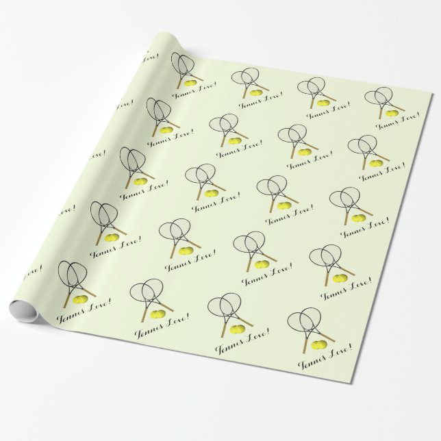 Tennis Doubles Tennis Liebe Wrapping Paper Geschenkpapier (Ungerollt)