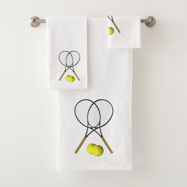 Tennis Doubles Weißes Badetuch Set (Insitu)