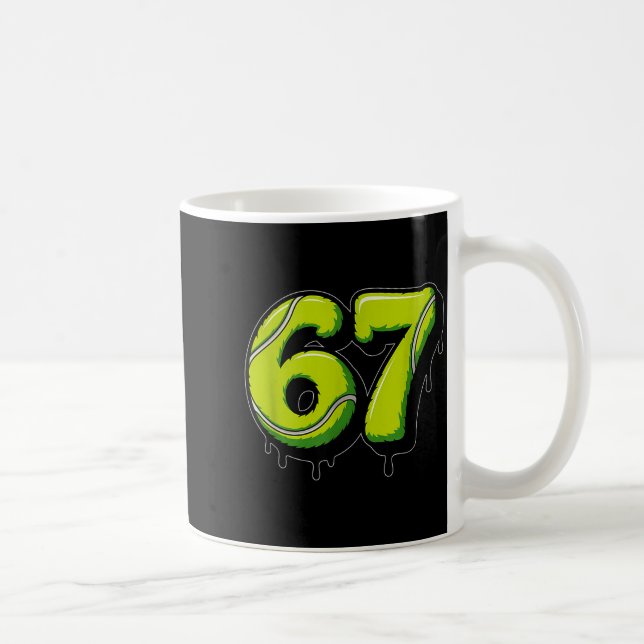 Tennis Drip Number 67 Or 67th Birthday Six Seven  Kaffeetasse (Rechts)