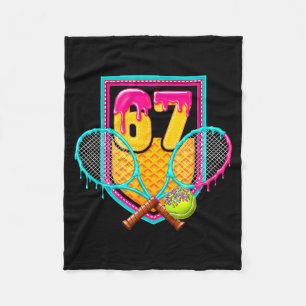 Tennis Drip Nummer 67 Tennisspieler Fleecedecke
