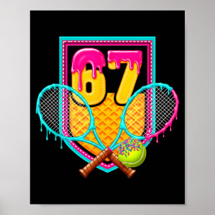 Tennis Drip Nummer 67 Tennisspieler  Poster