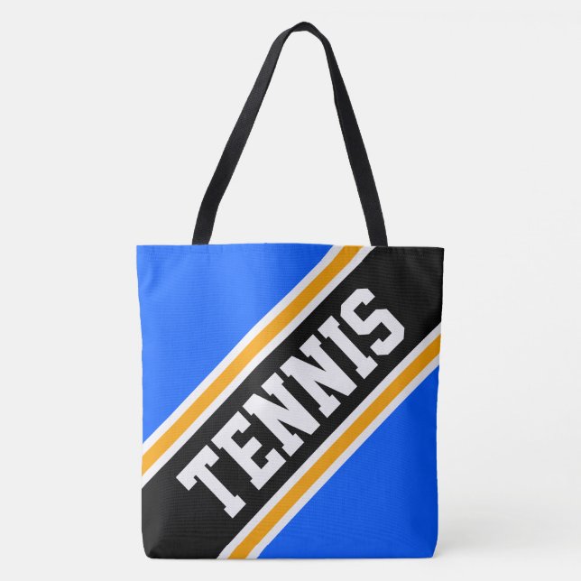 TENNIS Dynamic Bright Blue Black Yellow Stripes (Vorderseite)