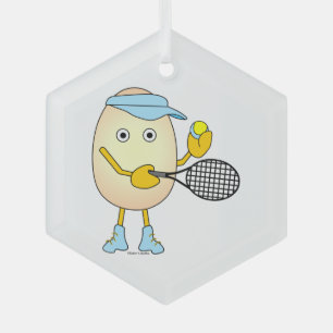 Tennis Egghead Ornament Aus Glas