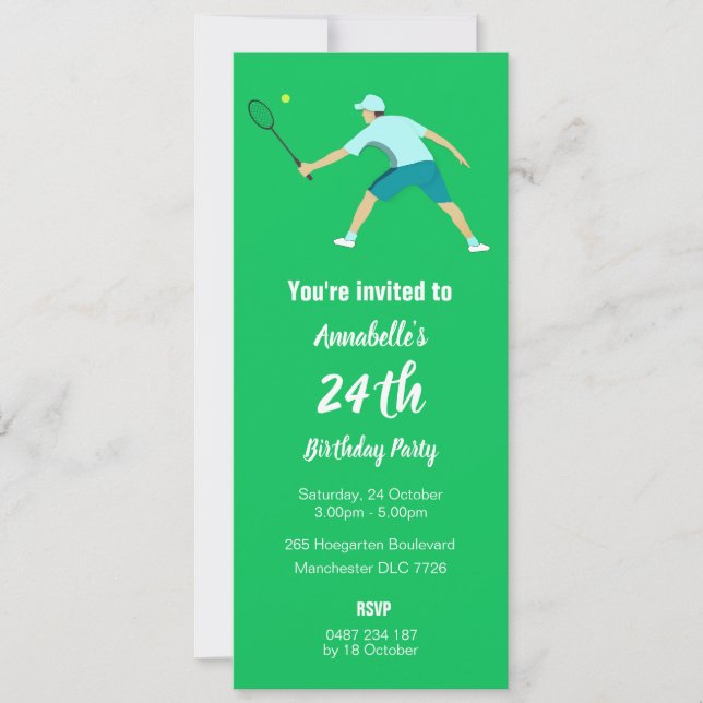 Tennis Einladung (Vorderseite)