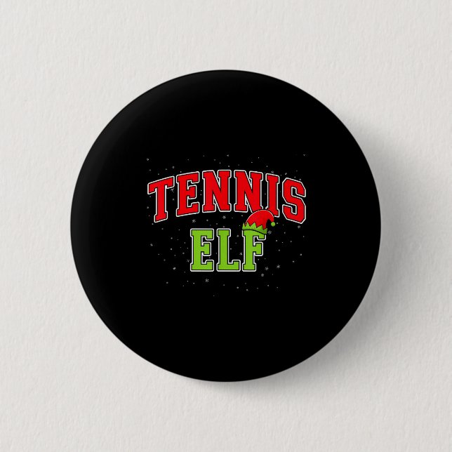 Tennis Elf Christmas Family Matching Group Xmas  Button (Vorderseite)