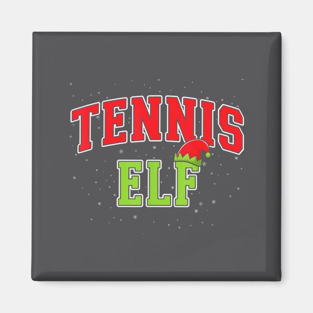 Tennis Elf Christmas Family Matching Group Xmas  Magnet (Vorne)