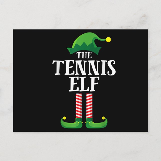 Tennis Elf Matching Familiengruppe Weihnachts-Part Ankündigungspostkarte (Vorderseite)