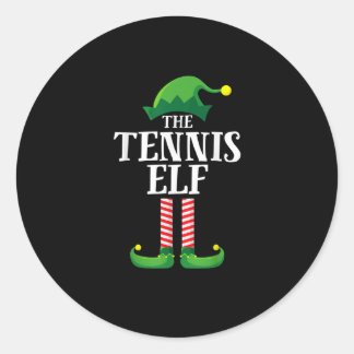Tennis Elf Matching Familiengruppe Weihnachts-Part Runder Aufkleber