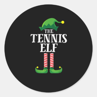 Tennis Elf Matching Familiengruppe Weihnachts-Part Runder Aufkleber