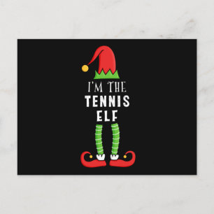 Tennis Elf Weihnachtsmatching Familiengeschenk Postkarte