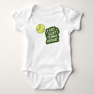 Tennis essen Schlaf Tennis wiederholen Baby Strampler