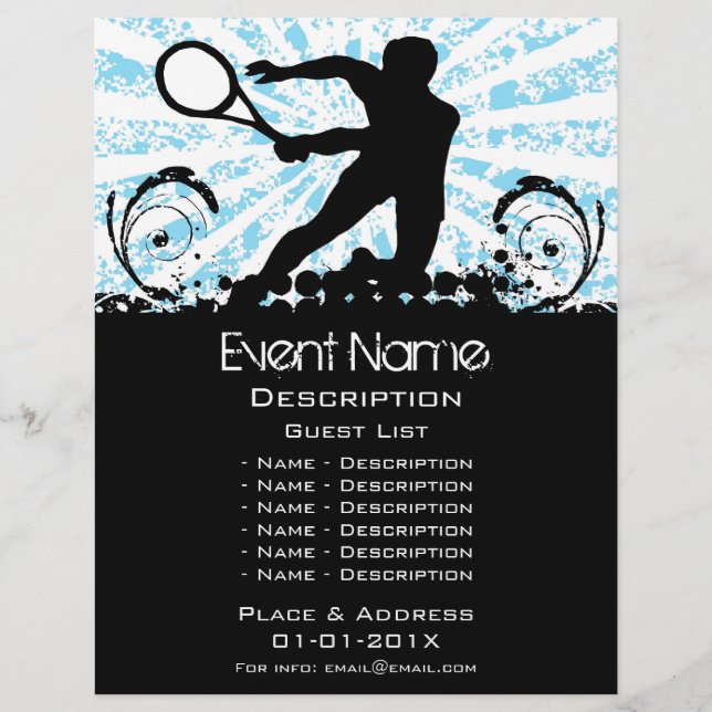 Tennis Event-Werbeaktion Flyer (Vorne)