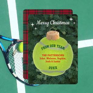 Tennis Fan Personalisierte Weihnachtskarte Dankeskarte