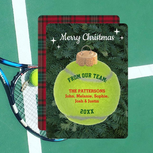 Tennis Fan Personalisierte Weihnachtskarte Dankeskarte (Von Creator hochgeladen)