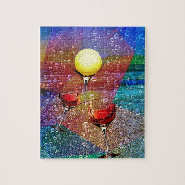 Tennis feiert in farbenreichem puzzle (Vertikal)