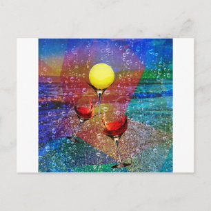 Tennis feiert in voller Farbe Postkarte