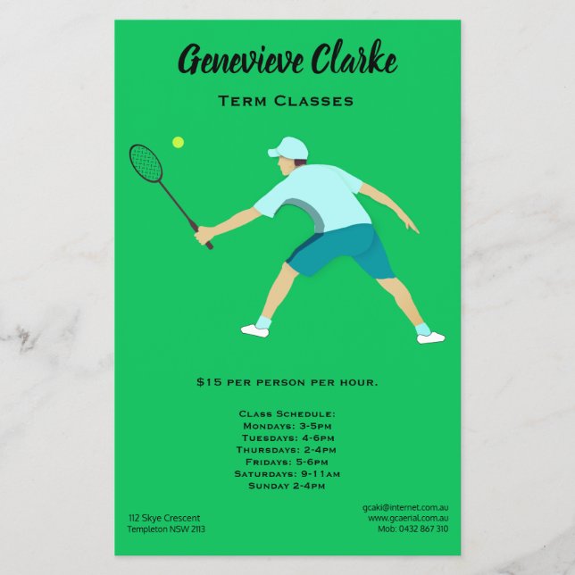 Tennis Flyer (Vorne)