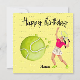 Tennis-Frau spielt Happy Birthday für Spieler