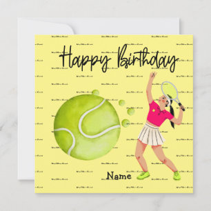 Tennis-Frau spielt Happy Birthday für Spieler