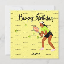 Tennis-Frau spielt Happy Birthday für Spieler