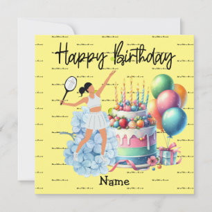 Tennis-Frau spielt Happy Birthday für Spieler