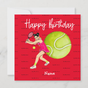 Tennis-Frau spielt Happy Birthday für Spieler