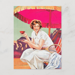 Tennis Frau von Phoscao Anzeigen Postkarte