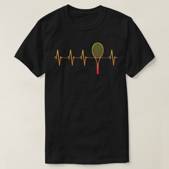 Tennis-Frauen Herzschlag Sonniges Tennis Racket He T-Shirt (Design vorne)