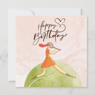 Tennis-Frauenspieler Glücklich zum Geburtstag