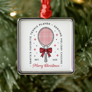 Tennis Frohe Weihnachten lustige Wünsche rote Ästh Ornament Aus Metall