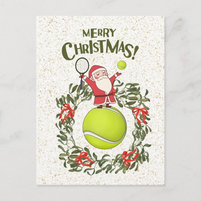 Tennis Frohe Weihnachten mit dem Weihnachtsmann (Vorderseite)