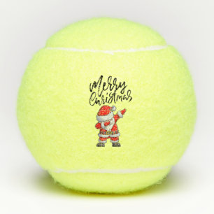 Tennis Frohe Weihnachten mit dem Weihnachtsmann Da Tennisbälle