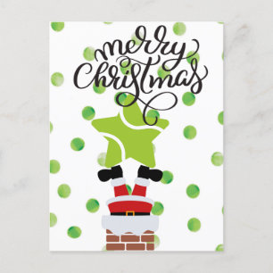Tennis Frohe Weihnachten mit dem Weihnachtsmann Postkarte